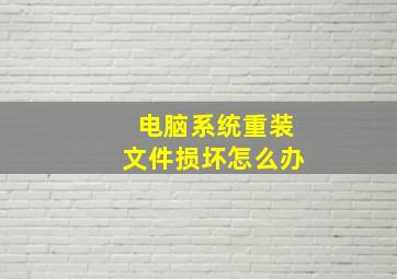 电脑系统重装文件损坏怎么办