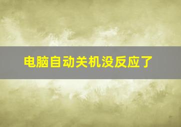 电脑自动关机没反应了