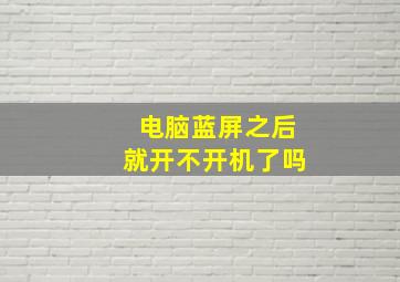 电脑蓝屏之后就开不开机了吗