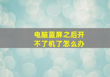 电脑蓝屏之后开不了机了怎么办