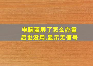 电脑蓝屏了怎么办重启也没用,显示无信号