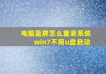 电脑蓝屏怎么重装系统win7不用u盘启动