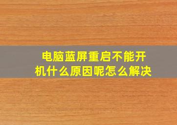 电脑蓝屏重启不能开机什么原因呢怎么解决