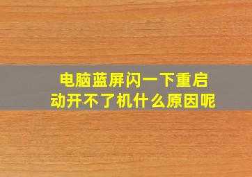 电脑蓝屏闪一下重启动开不了机什么原因呢