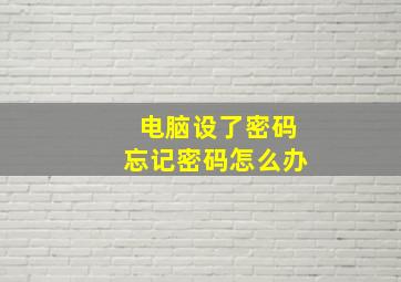 电脑设了密码忘记密码怎么办