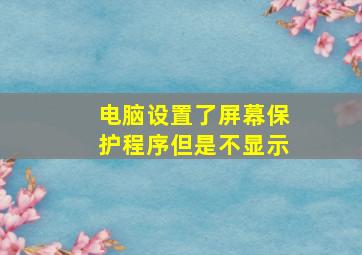 电脑设置了屏幕保护程序但是不显示