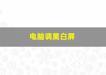 电脑调黑白屏