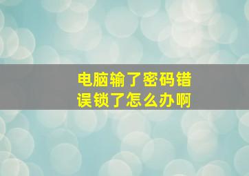 电脑输了密码错误锁了怎么办啊