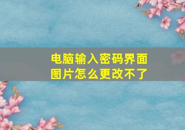 电脑输入密码界面图片怎么更改不了