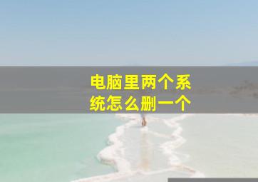 电脑里两个系统怎么删一个