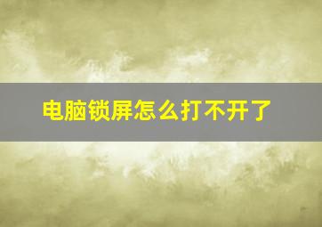 电脑锁屏怎么打不开了