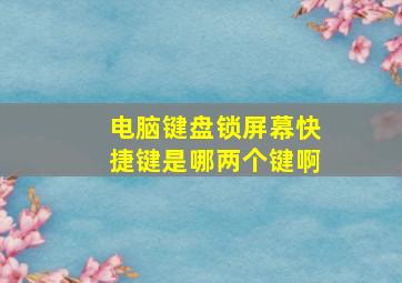 电脑键盘锁屏幕快捷键是哪两个键啊