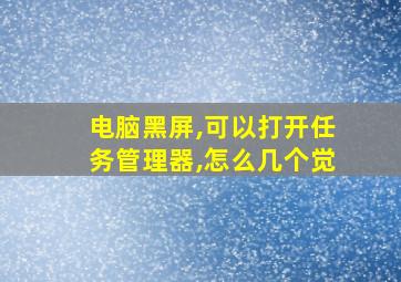 电脑黑屏,可以打开任务管理器,怎么几个觉