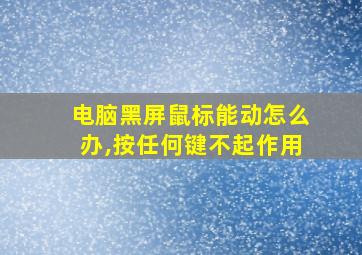 电脑黑屏鼠标能动怎么办,按任何键不起作用