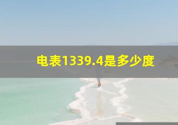 电表1339.4是多少度