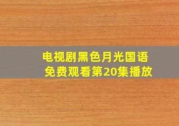 电视剧黑色月光国语免费观看第20集播放