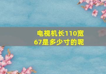 电视机长110宽67是多少寸的呢