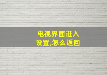 电视界面进入设置,怎么返回