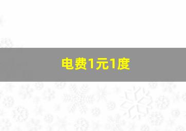 电费1元1度