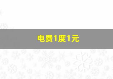 电费1度1元