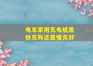 电车家用充电桩是快充吗还是慢充好