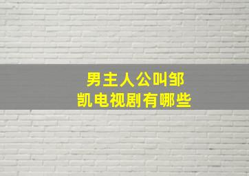 男主人公叫邹凯电视剧有哪些