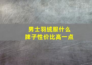 男士羽绒服什么牌子性价比高一点