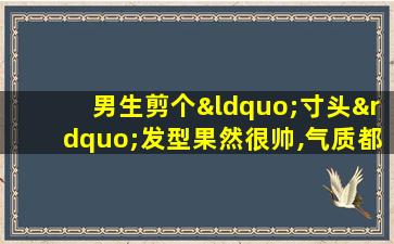 男生剪个“寸头”发型果然很帅,气质都不一样了!