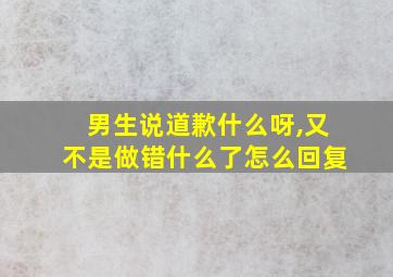 男生说道歉什么呀,又不是做错什么了怎么回复