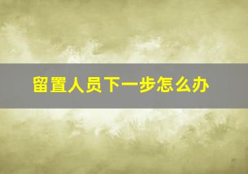 留置人员下一步怎么办