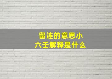 留连的意思小六壬解释是什么