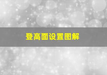 登高面设置图解