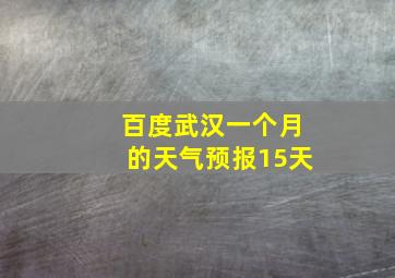 百度武汉一个月的天气预报15天