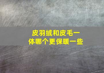 皮羽绒和皮毛一体哪个更保暖一些