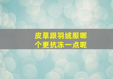 皮草跟羽绒服哪个更抗冻一点呢