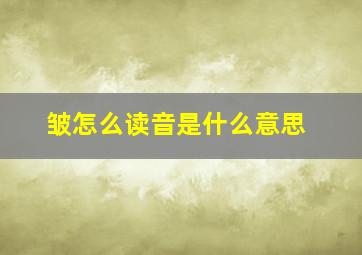 皱怎么读音是什么意思