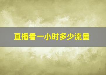 直播看一小时多少流量