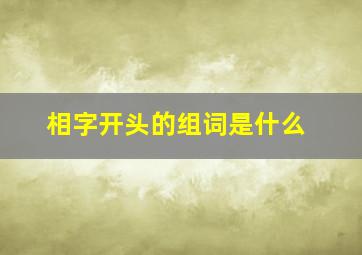 相字开头的组词是什么