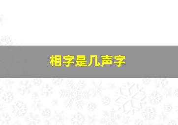 相字是几声字