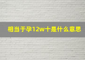 相当于孕12w十是什么意思