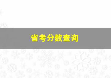 省考分数查询