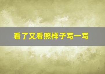 看了又看照样子写一写