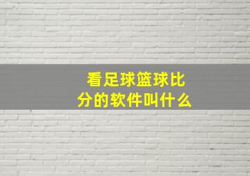 看足球篮球比分的软件叫什么