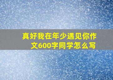 真好我在年少遇见你作文600字同学怎么写