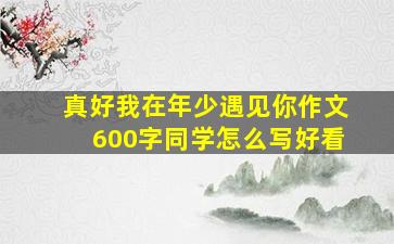 真好我在年少遇见你作文600字同学怎么写好看