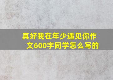 真好我在年少遇见你作文600字同学怎么写的