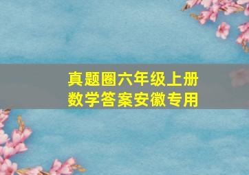 真题圈六年级上册数学答案安徽专用