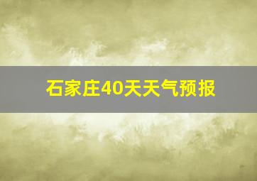 石家庄40天天气预报