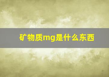 矿物质mg是什么东西