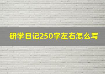 研学日记250字左右怎么写